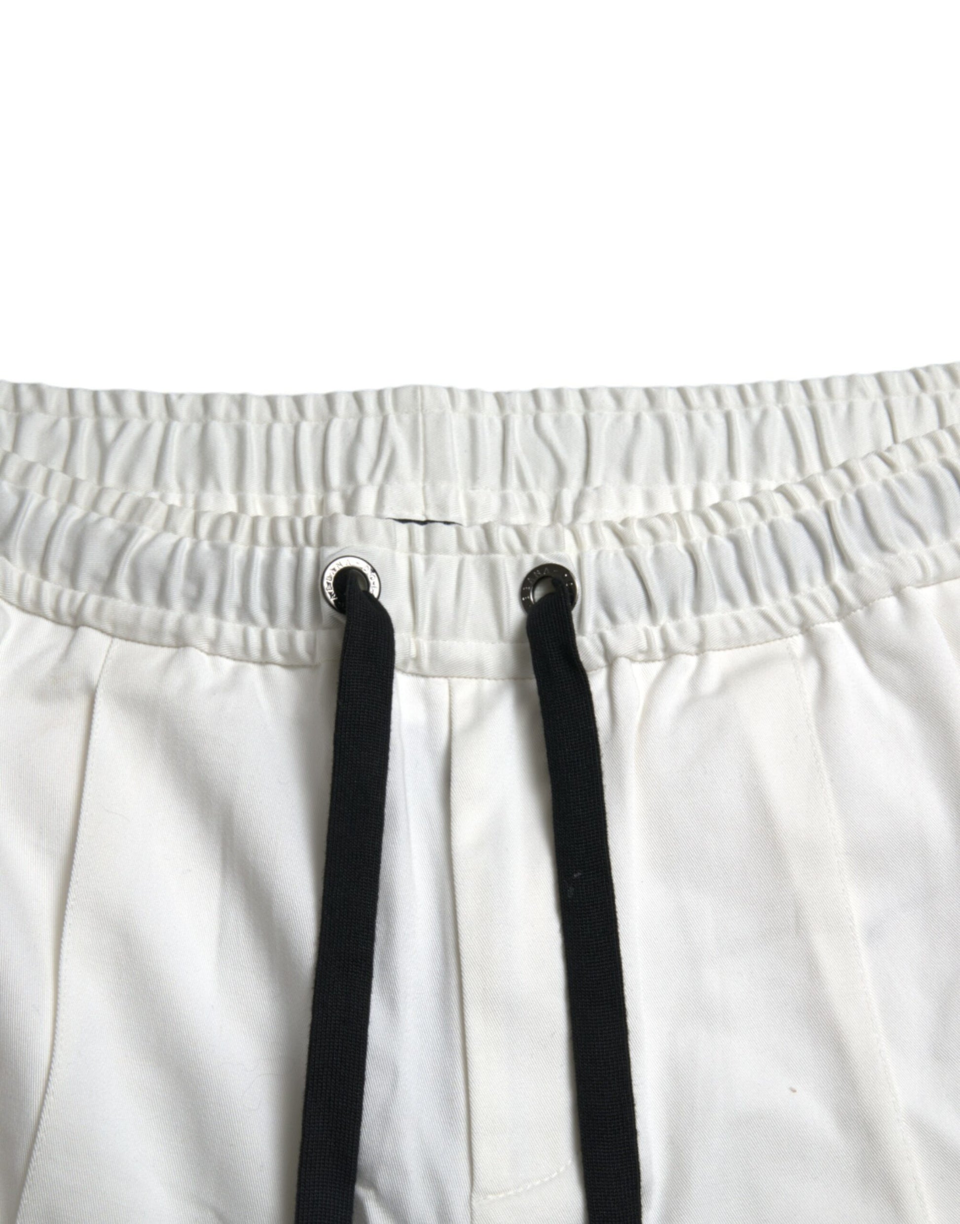 Elegantes pantalones jogger blancos de mezcla de algodón