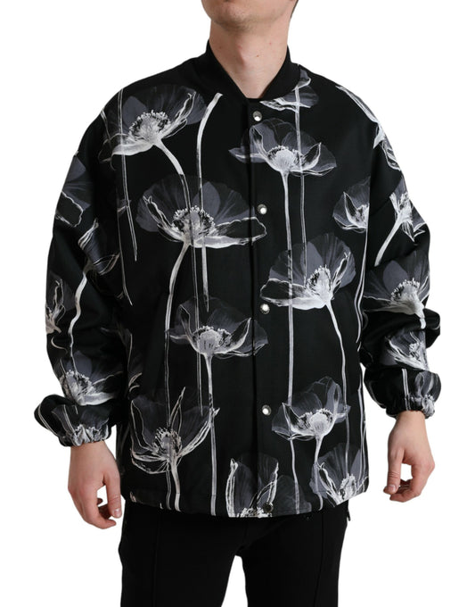 Chaqueta bomber elegante con estampado floral