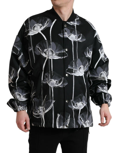 Chaqueta bomber elegante con estampado floral