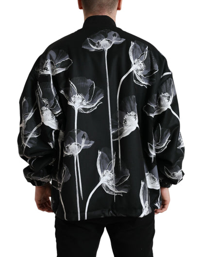 Chaqueta bomber elegante con estampado floral