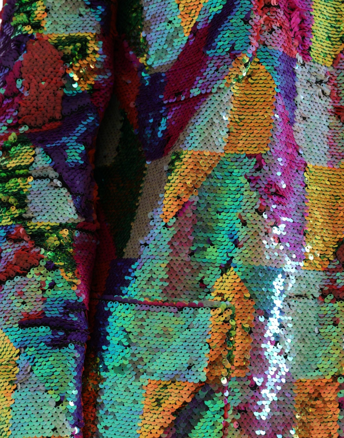 Chaqueta larga de lentejuelas multicolor