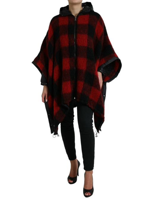 Elegante chaqueta poncho a cuadros Buffalo