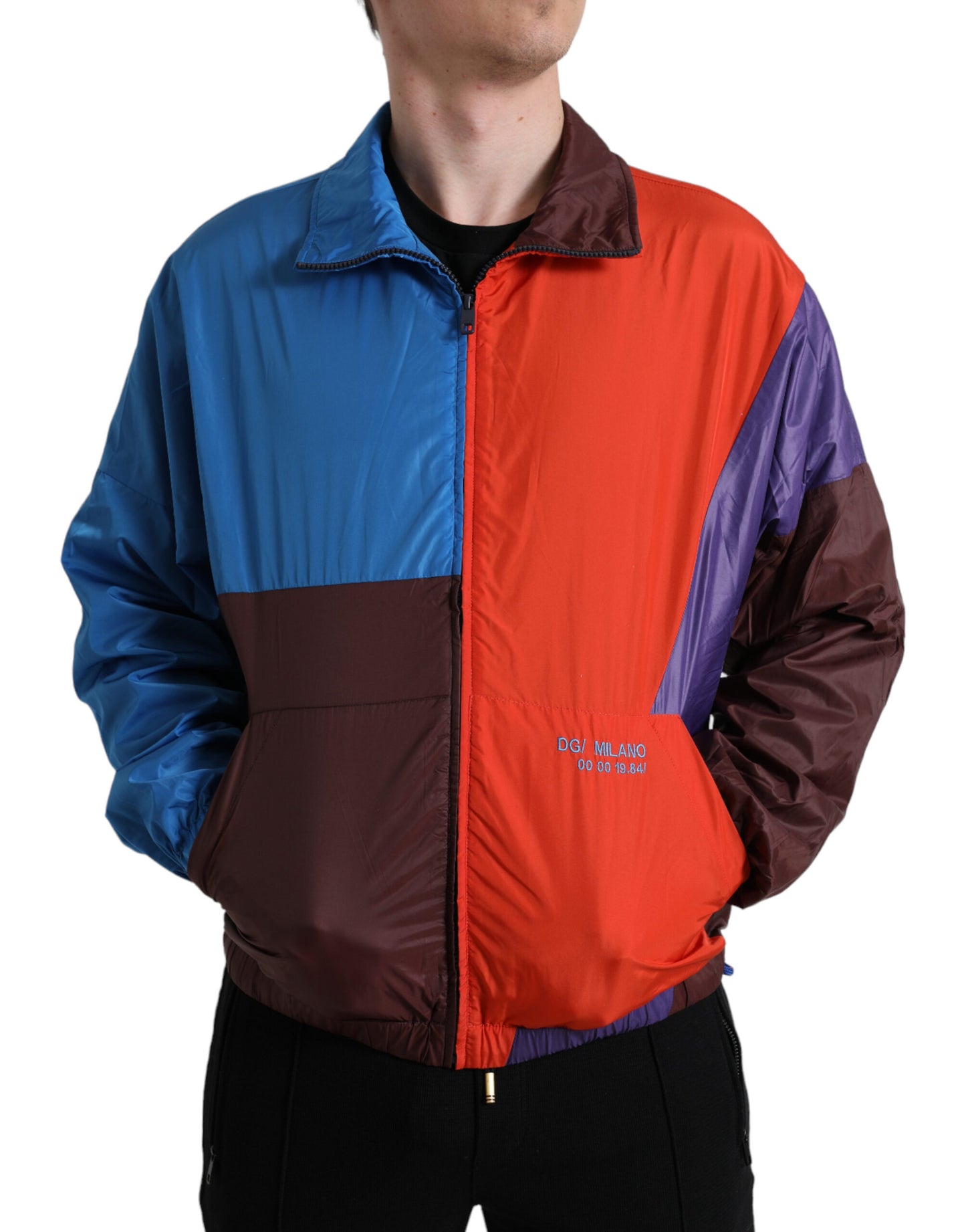 Chaqueta cortavientos de tejido técnico multicolor