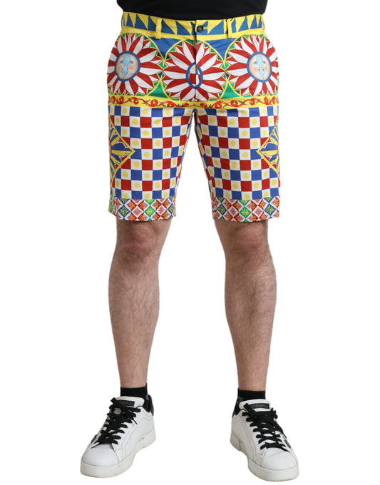 Herenbermudashorts met veelkleurige Carretto-print