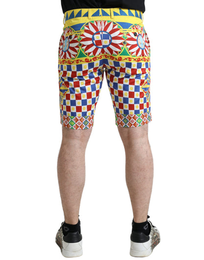 Herenbermudashorts met veelkleurige Carretto-print