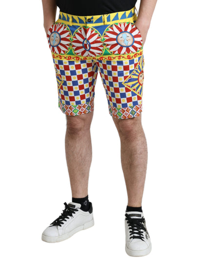 Herenbermudashorts met veelkleurige Carretto-print