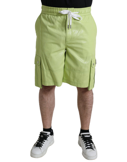 Bermudas elegantes de algodón verde claro