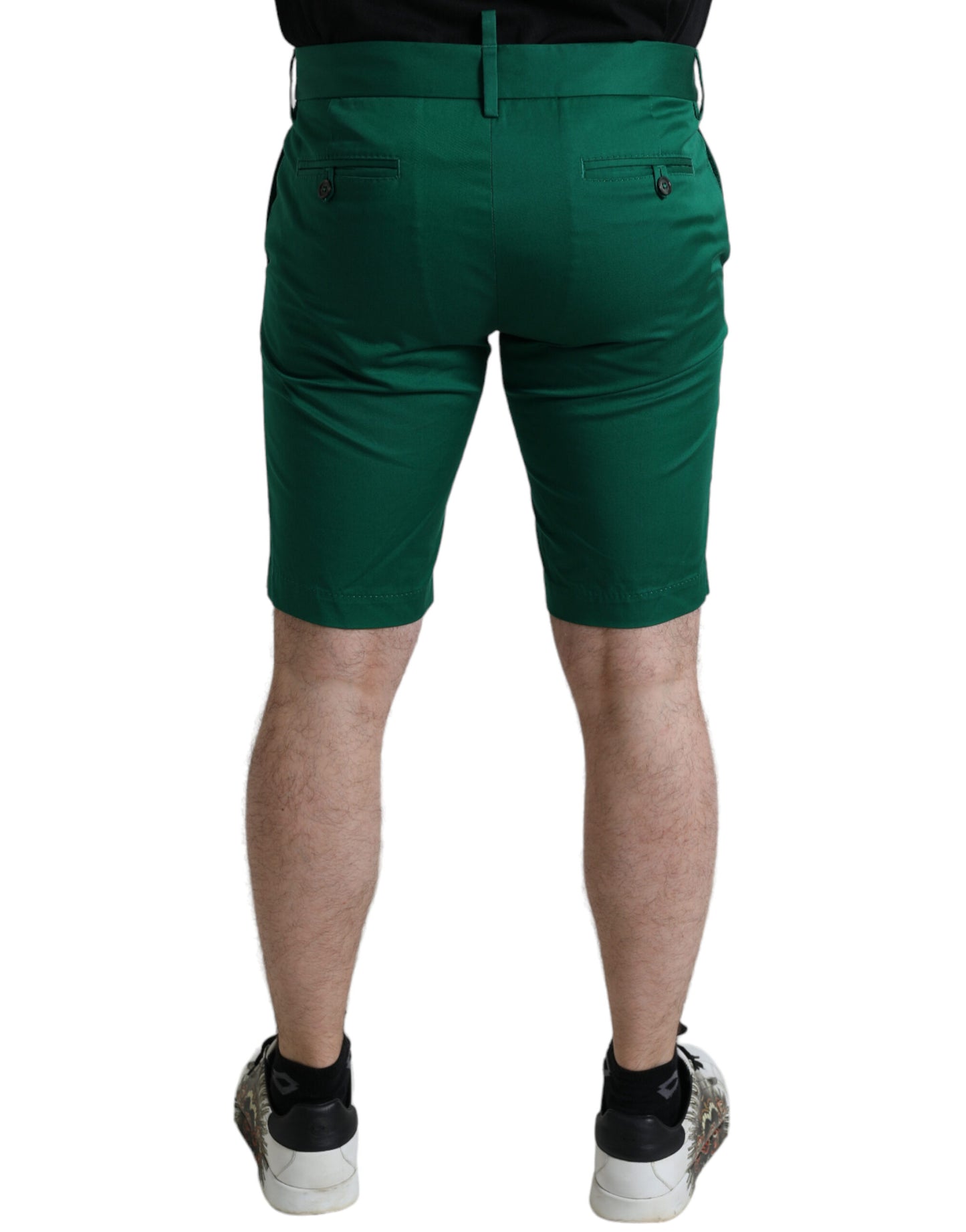 Diepgroene katoenen stretchbermudashorts voor heren