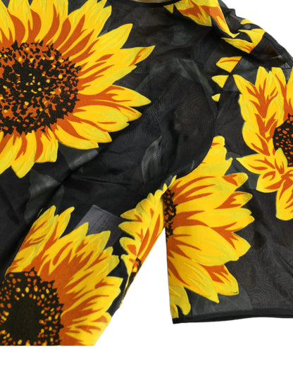 Vestido midi acampanado de girasol veraniego