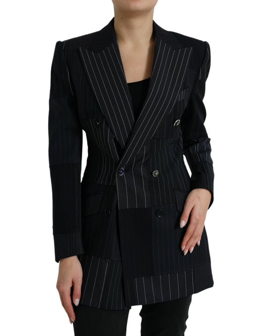 Blazer elegante de lana virgen a rayas