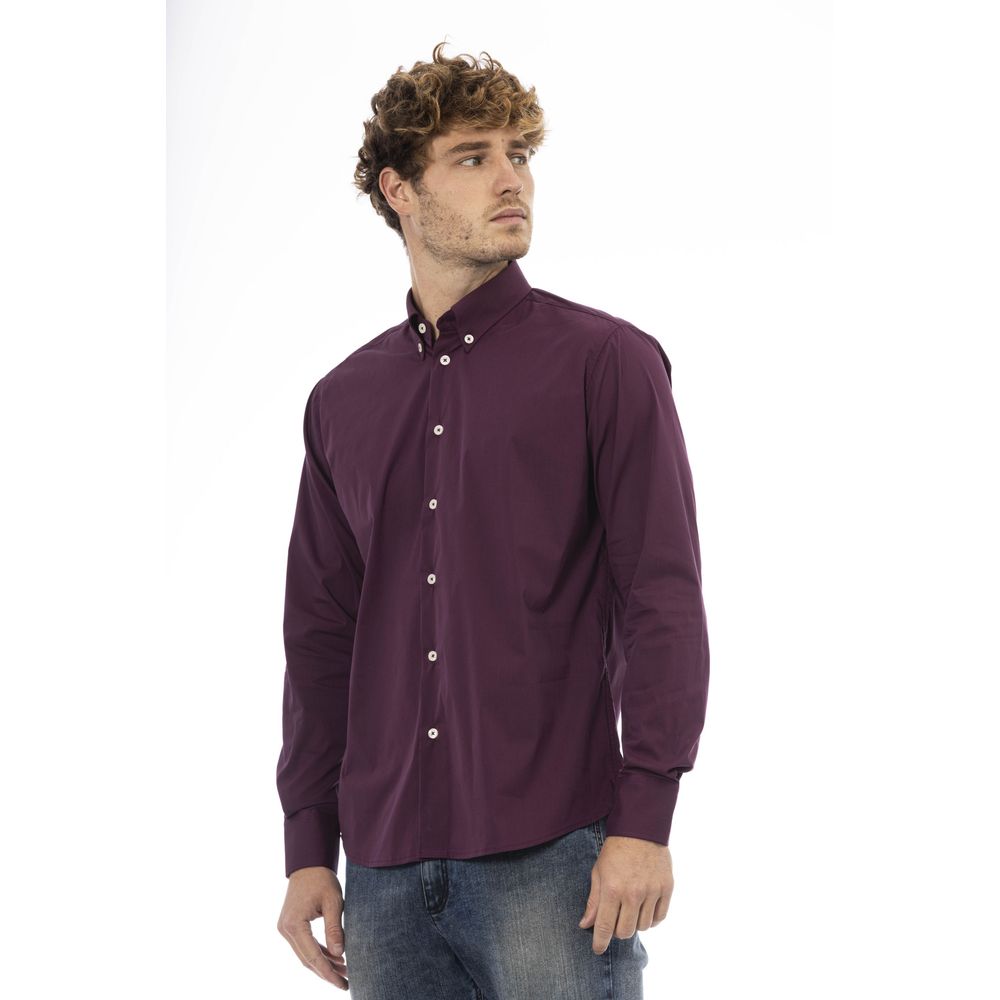 Burgundy Cotton Men Shirt