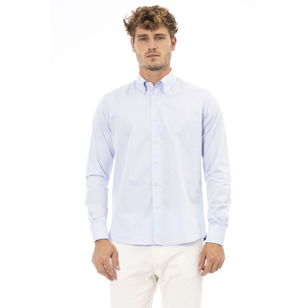 Elegante Camisa Italiana Celeste