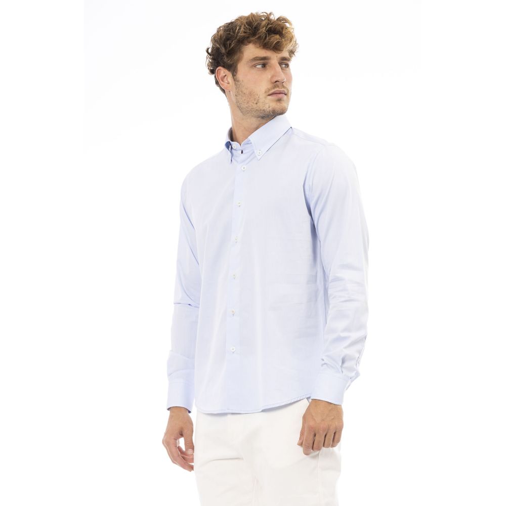 Elegante Camisa Italiana Celeste