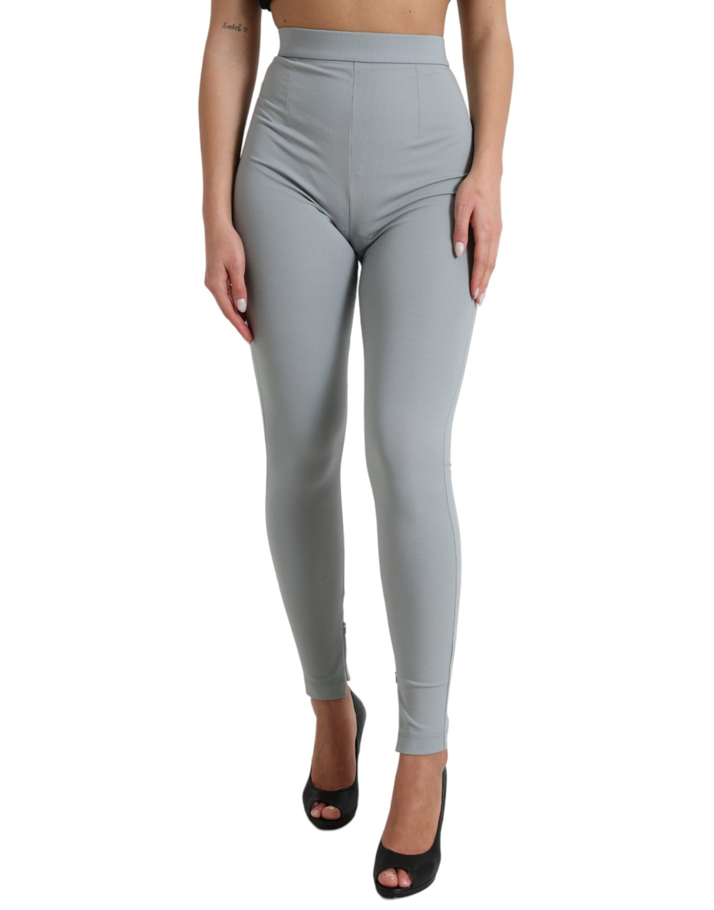 Leggings elegantes de cintura alta en gris