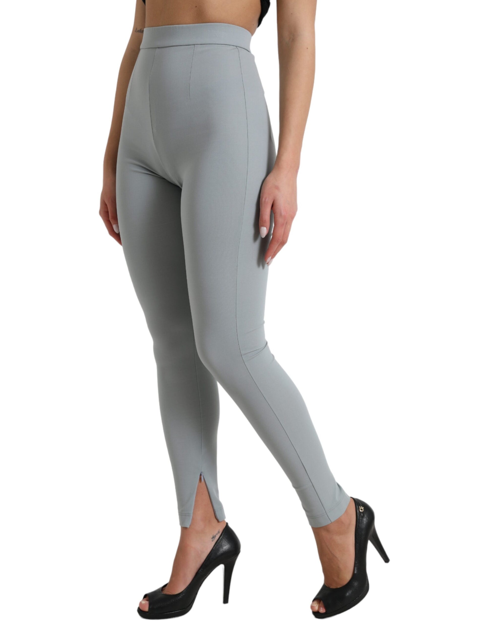 Leggings elegantes de cintura alta en gris