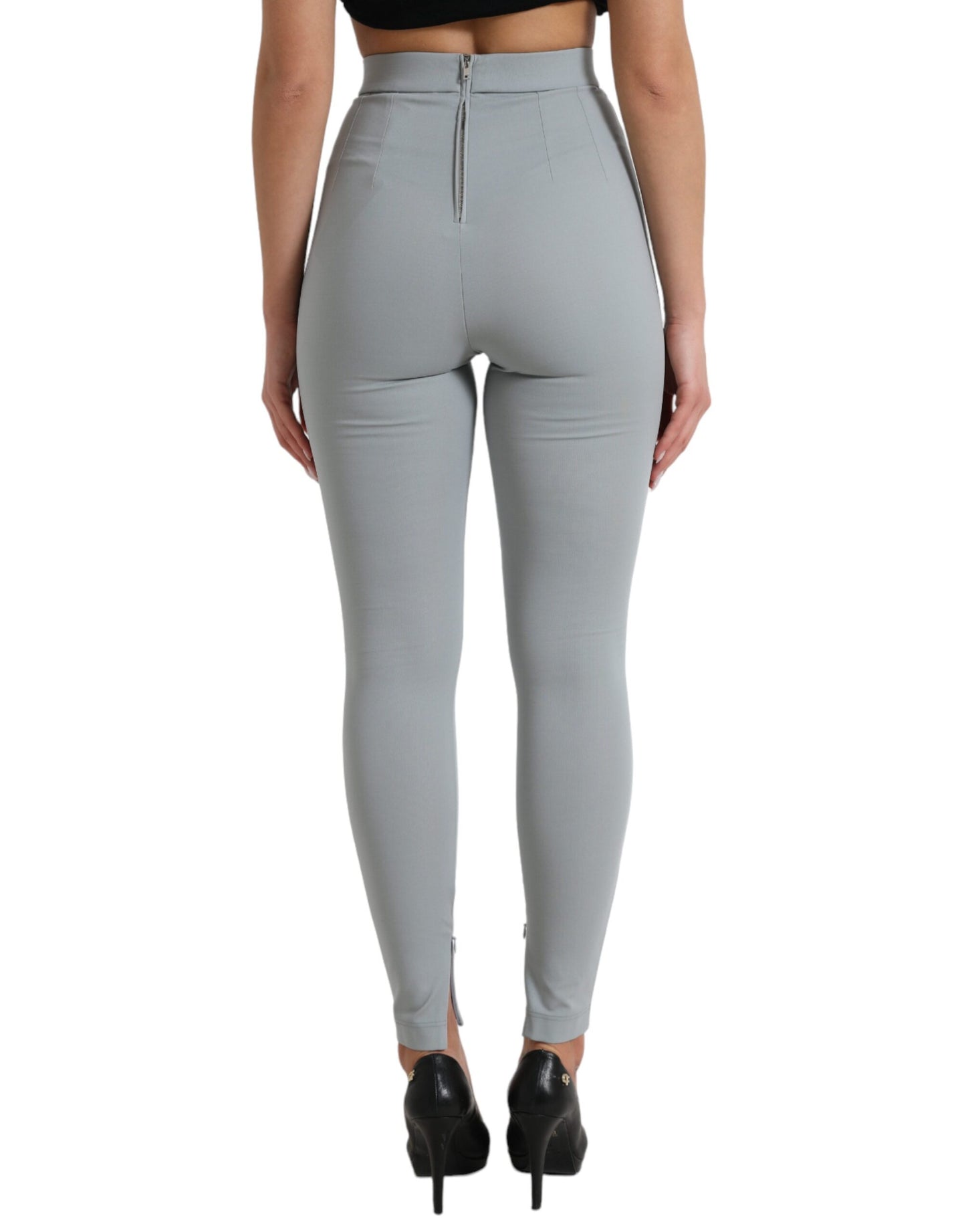 Leggings elegantes de cintura alta en gris