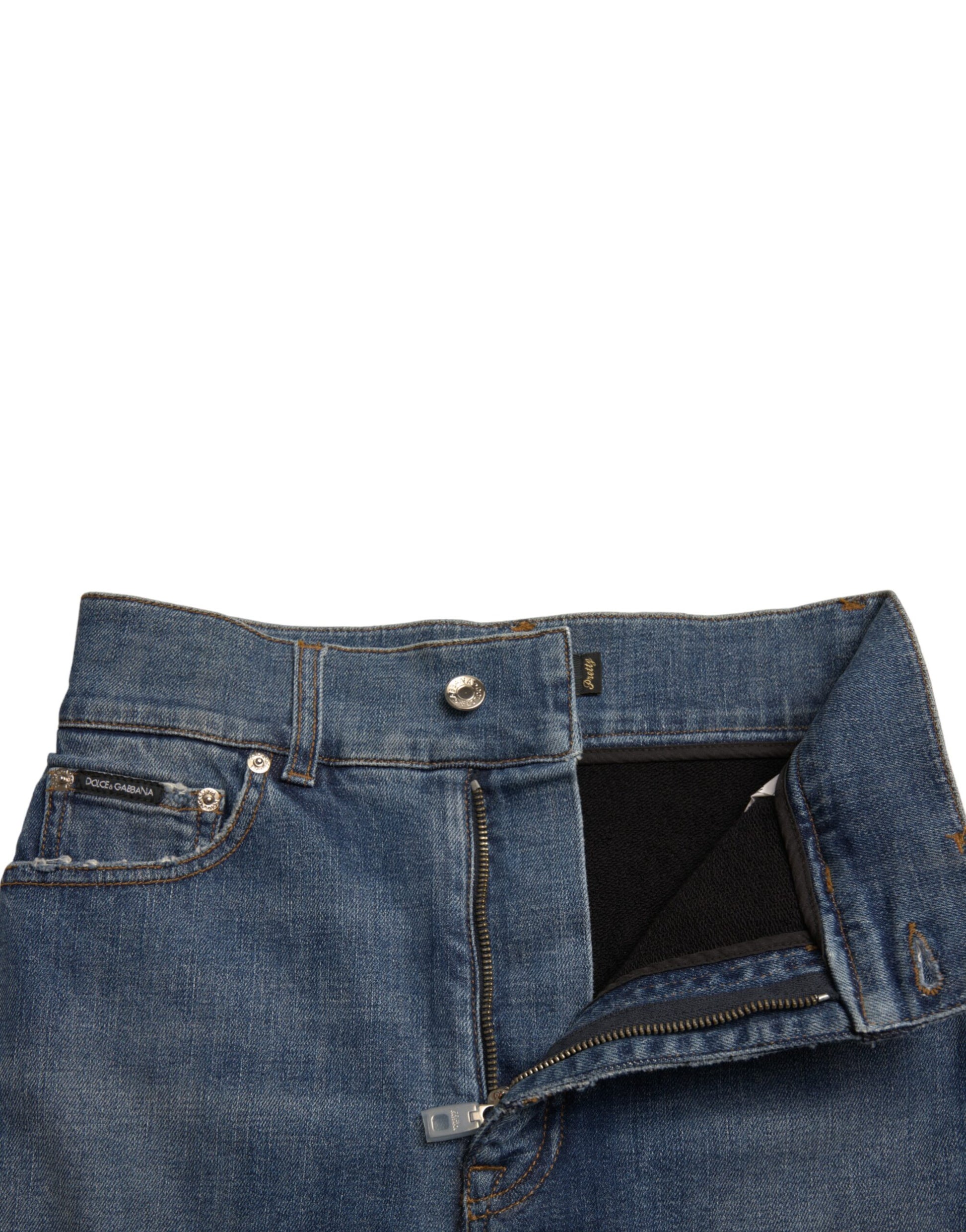 Zwart blauw katoen hoge taille PRETTY denim broek