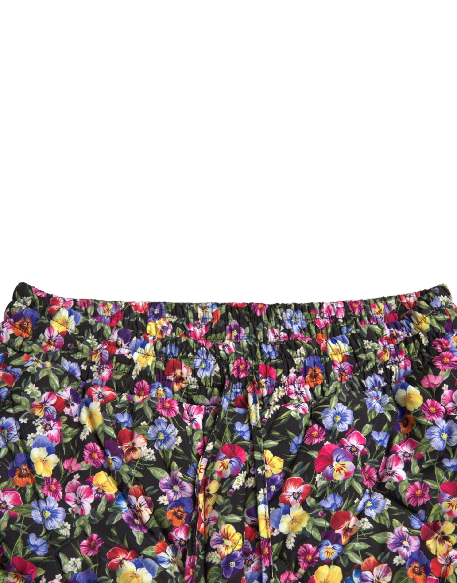 Shorts florales vibrantes de cintura alta