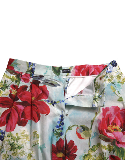 Pantalones anchos con cintura alta y estampado floral