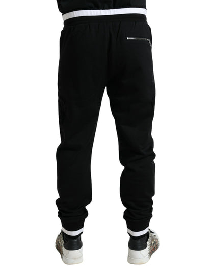 Joggingbroek van zwart katoen met logo. Joggingbroek