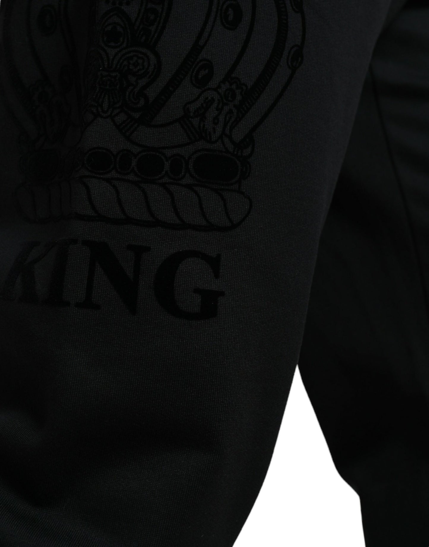 Joggingbroek van zwart katoen met logo. Joggingbroek