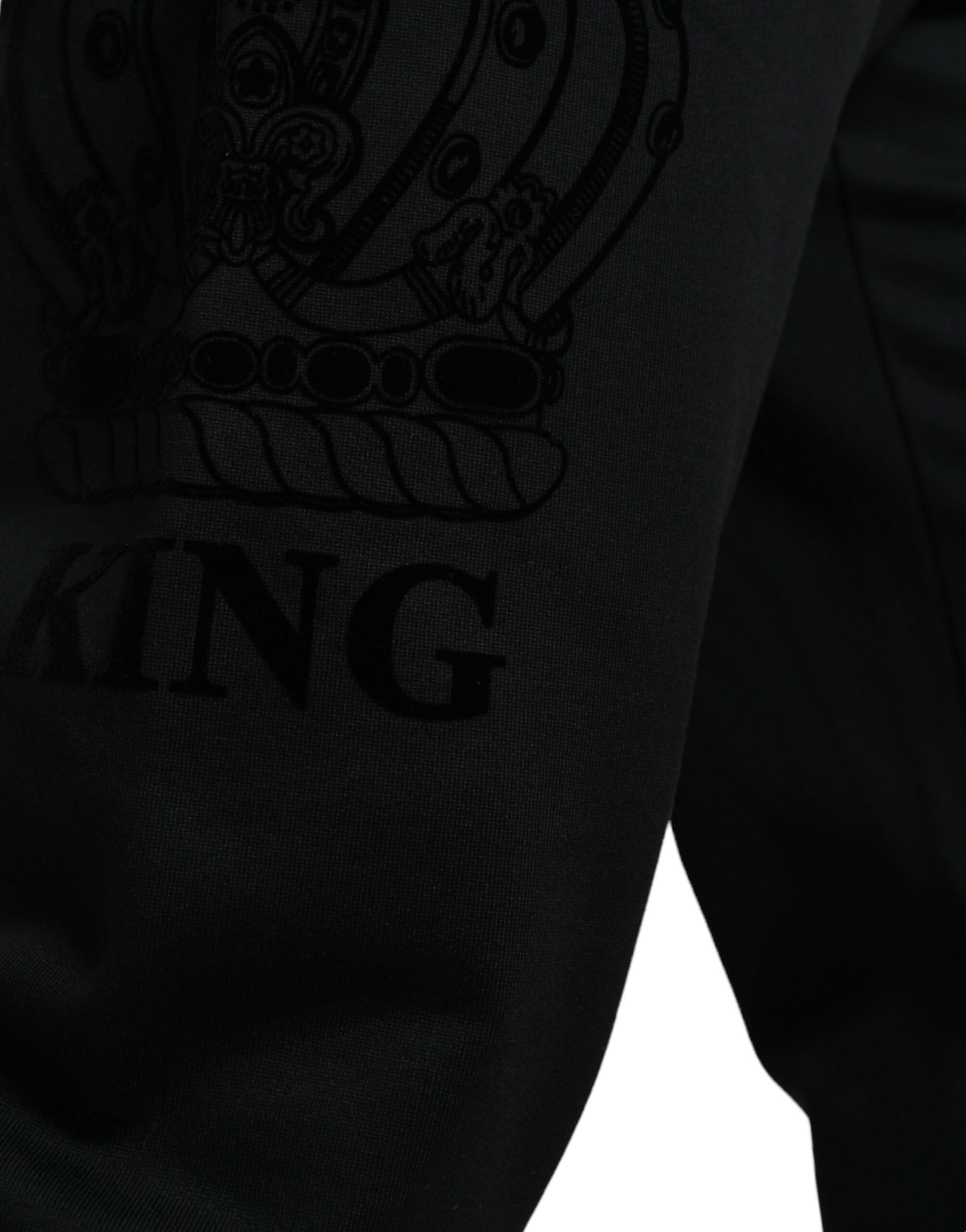 Joggingbroek van zwart katoen met logo. Joggingbroek