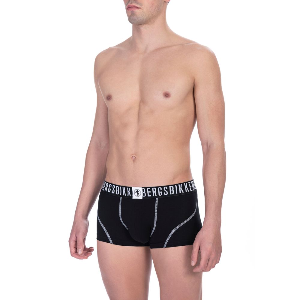 Black Cotton Men Underwear Trunk Pack