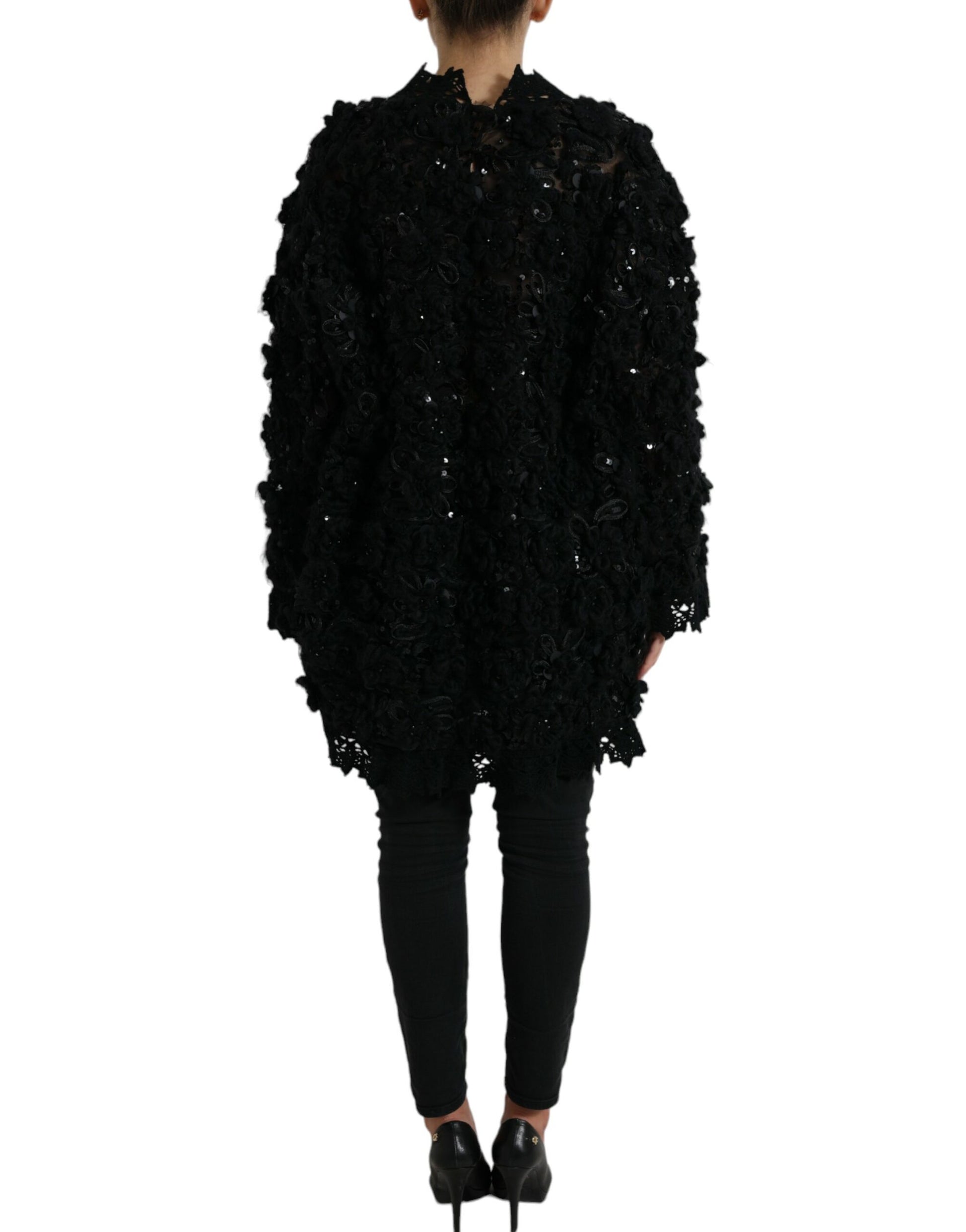 Sequin Embellished Black Pullover