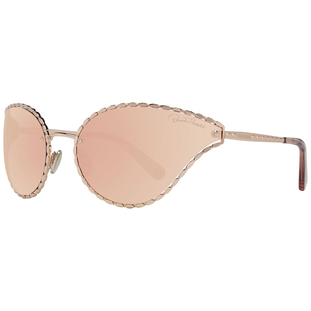 Gafas de sol con espejo ovaladas en oro rosa