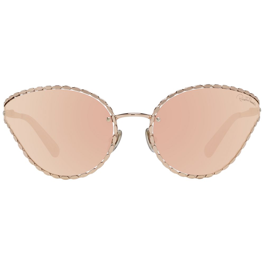 Gafas de sol con espejo ovaladas en oro rosa