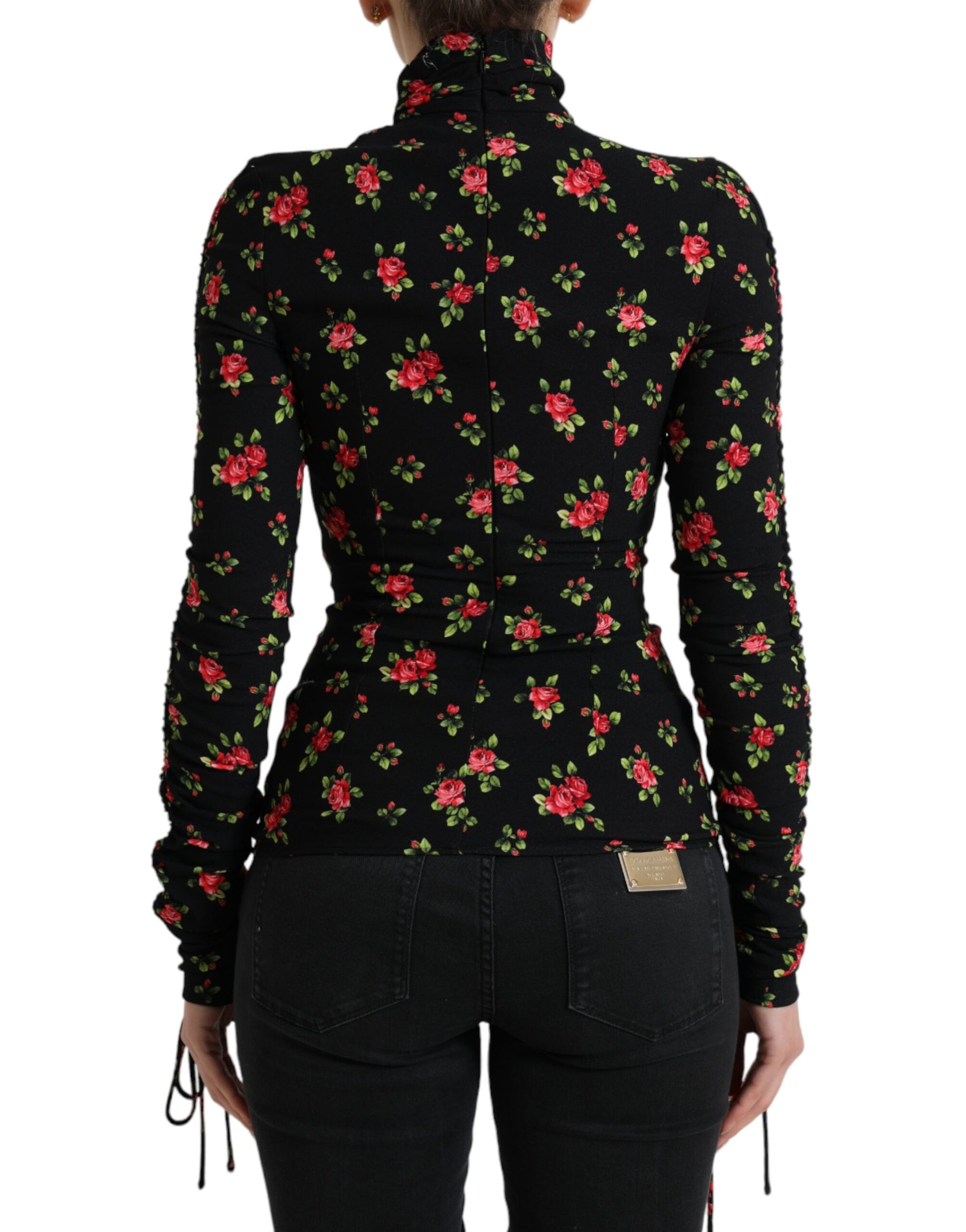 Top elegante de mezcla de seda floral