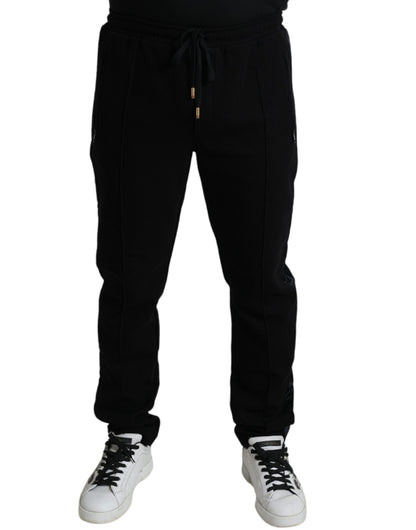 Elegantes pantalones jogger negros de mezcla de algodón