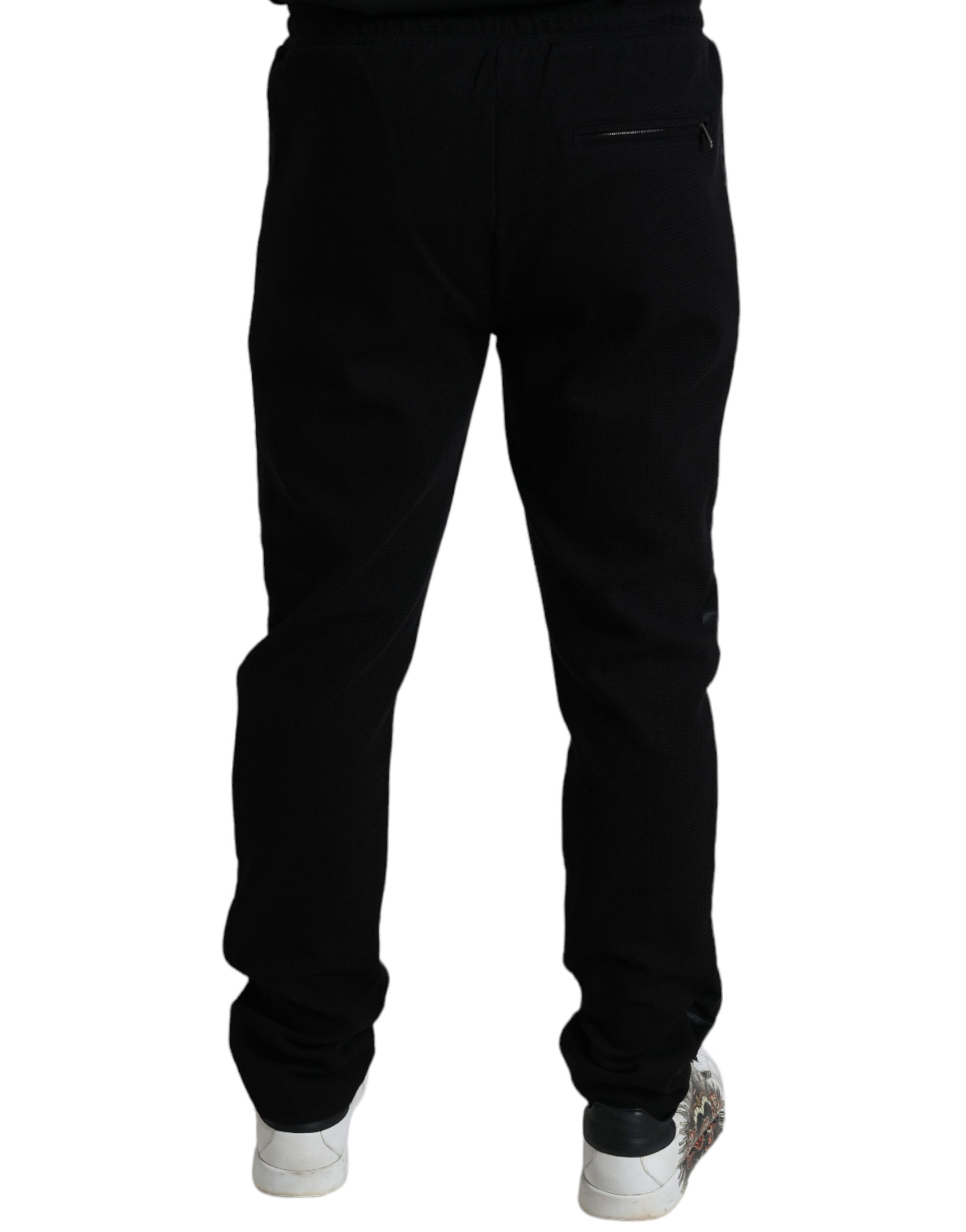 Elegantes pantalones jogger negros de mezcla de algodón