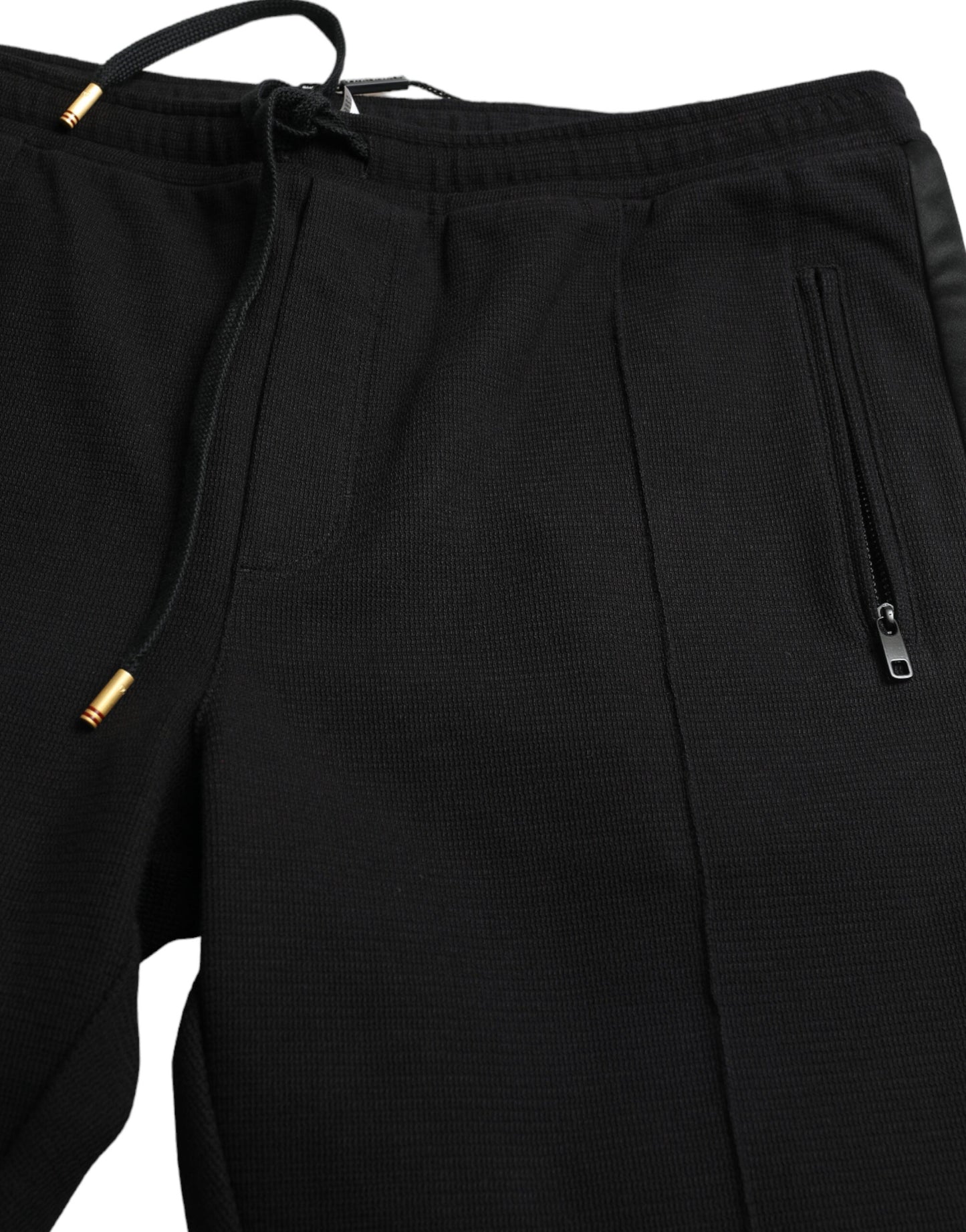 Elegantes pantalones jogger negros de mezcla de algodón