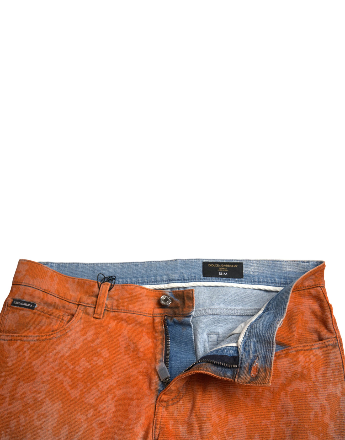 Veelkleurige ombre katoenen slim-fit denimjeans