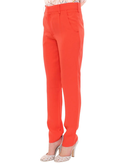 Chic Orange Boyfriend Pants - Italian Crafted