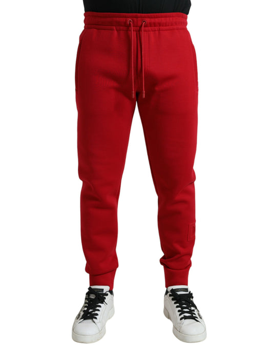 Pantalones jogger de mezcla de algodón rojo chisporroteante