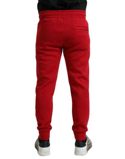 Pantalones jogger de mezcla de algodón rojo chisporroteante