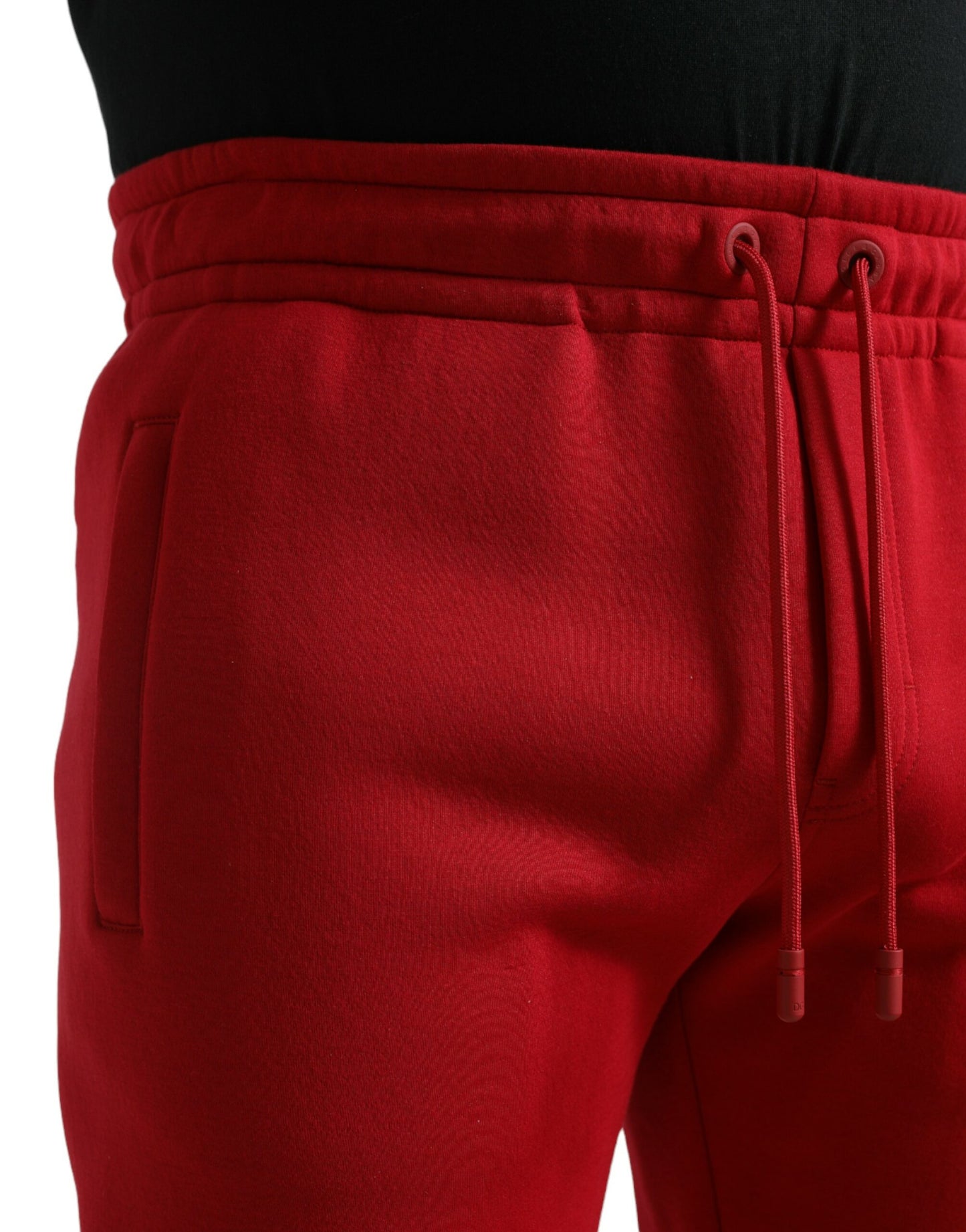 Pantalones jogger de mezcla de algodón rojo chisporroteante