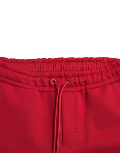 Pantalones jogger de mezcla de algodón rojo chisporroteante