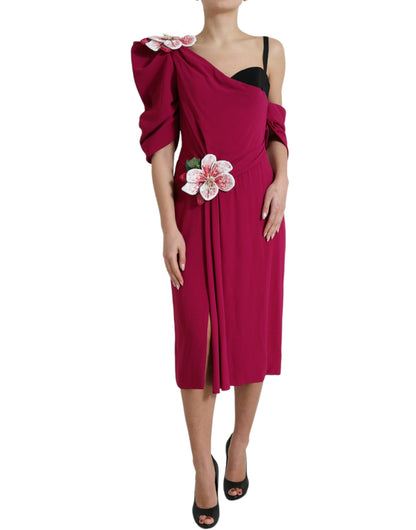 Vestido tubo midi de seda morado elegante