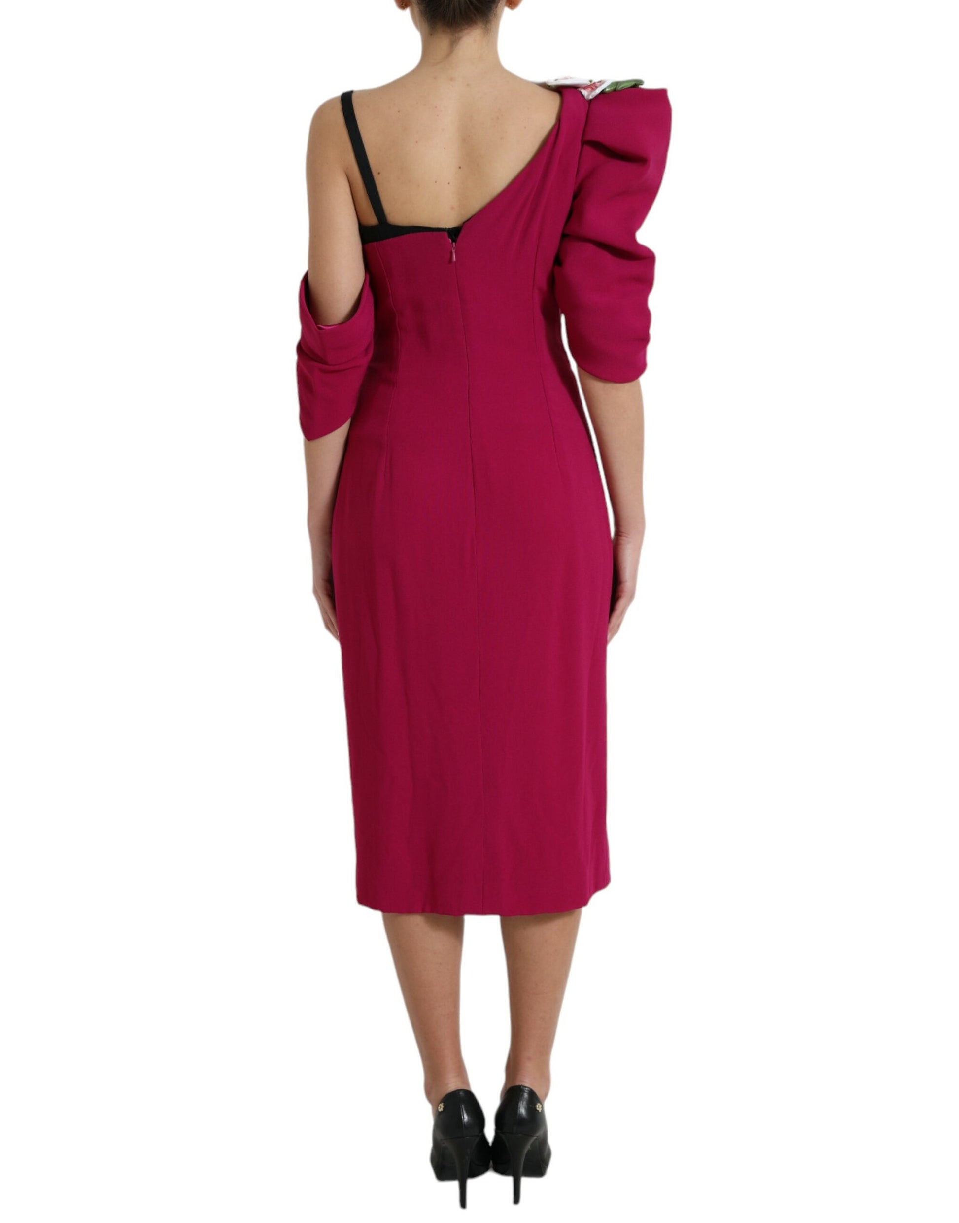 Vestido tubo midi de seda morado elegante