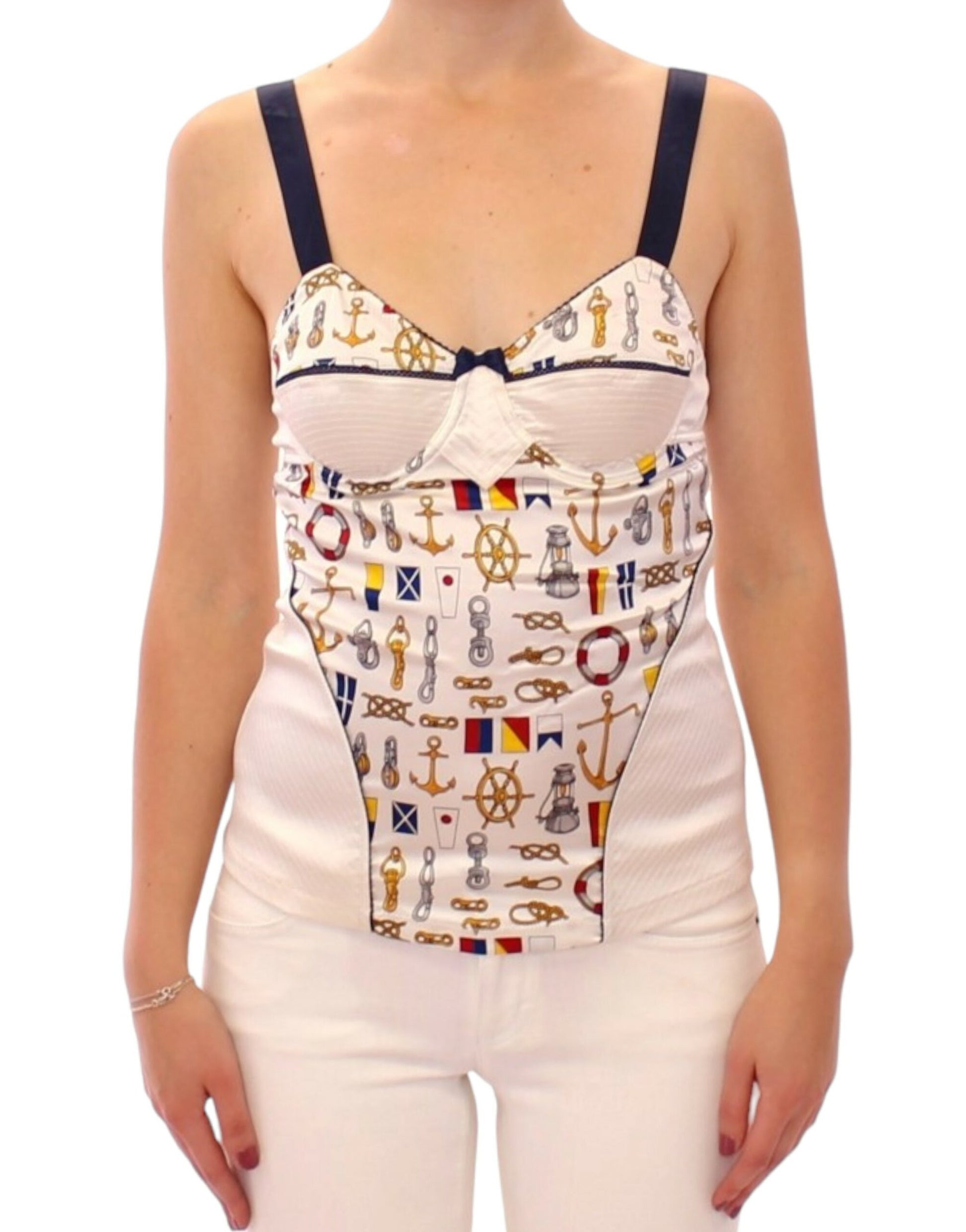 Witte tanktop met matrozenmotief