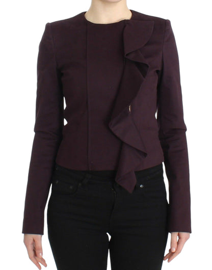 Elegant Purple Cotton Blend Blazer