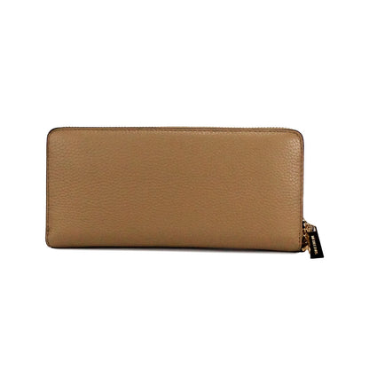 Cartera tipo pulsera continental grande de piel color camel de Jet Set Travel