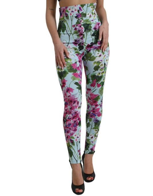 Pantalones elegantes tipo leggings florales de talle alto