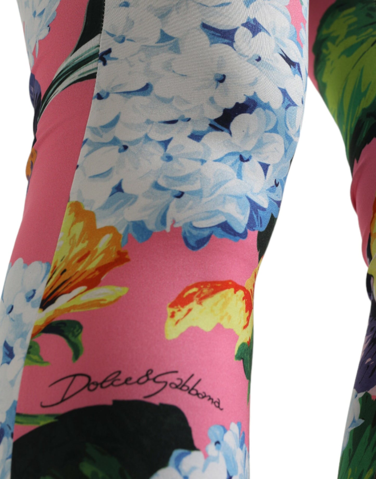 Veelkleurige bloemen hoge taille legging broek