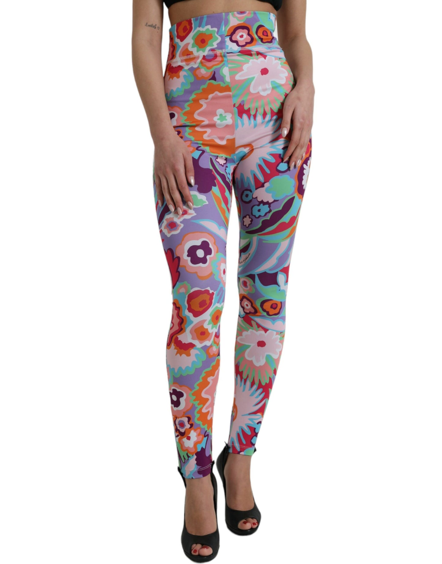 Encantadores leggings de cintura alta con estampado floral