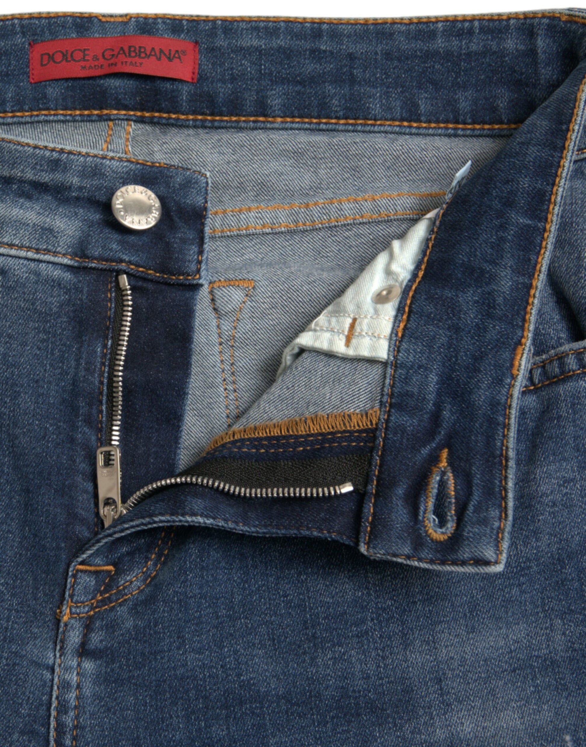 Donkerblauwe gewassen skinny denim jeans met middelhoge taille