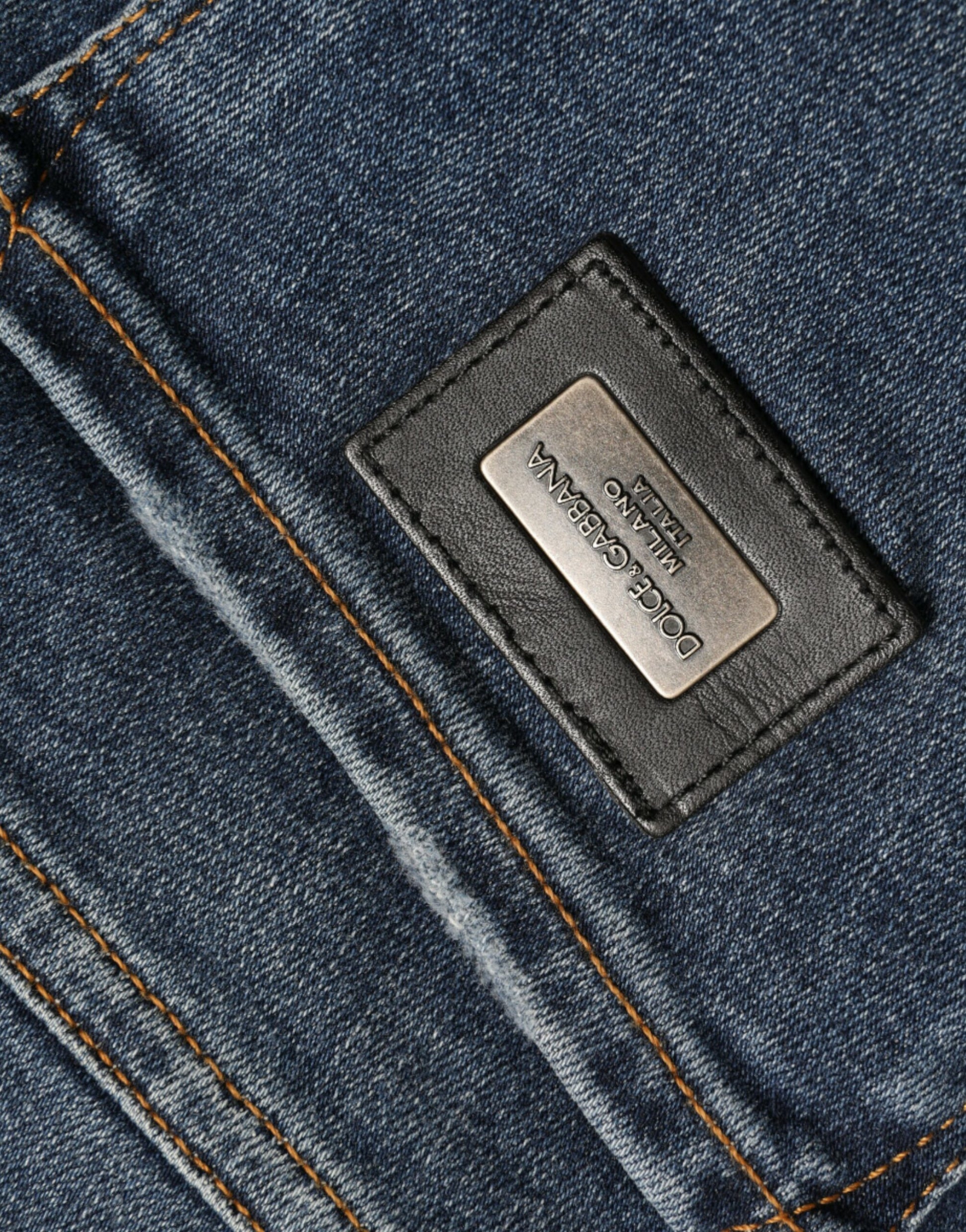 Donkerblauwe gewassen skinny denim jeans met middelhoge taille